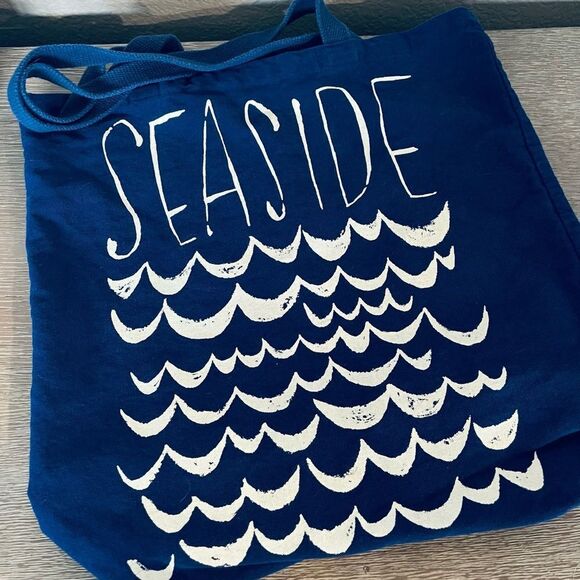 Seaside Coastal Waves Beach Canvas Tote Bag - Picture 1 of 2